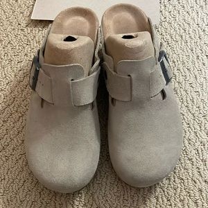 Pappillio by BIRKENSTOCK Fanny Beige Suede Slip-on Wedge Size 39 / 8-8.5